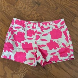 LOFT Floral Tan/Fuchsia Shorts